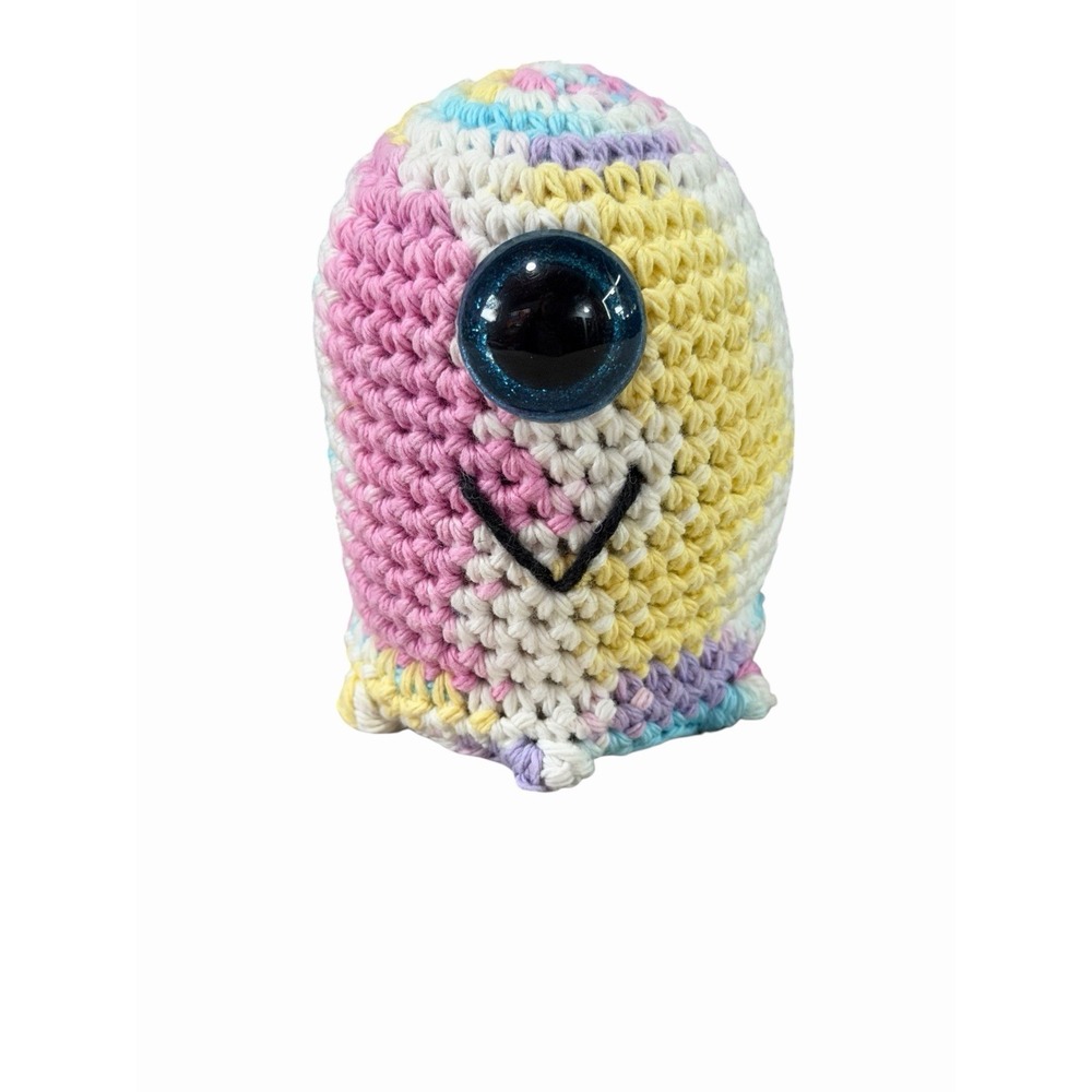 NEW Handmade Crochet Mini Monster Plushie cotton one eye